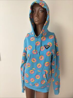 OFWGKTA Hoodie Unisex Donuts AOP Hip Hop Pullover Sweater blue pink Small S